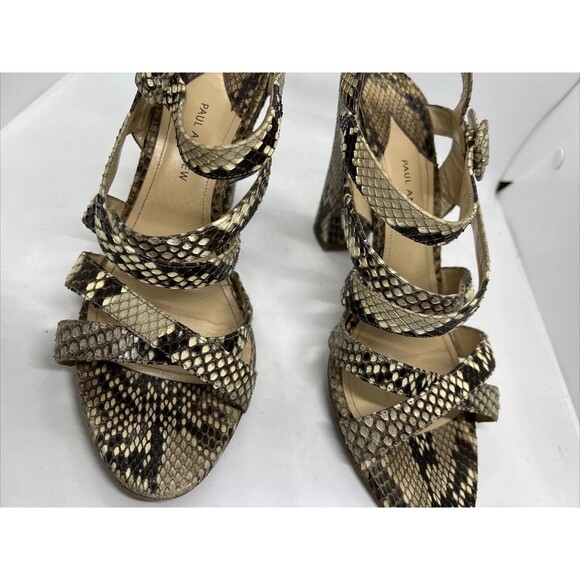 PAUL ANDREW Snakeskin Slingback Block Heel Strapped Heels 41 Handmade Italy 9.5 - Picture 6 of 16